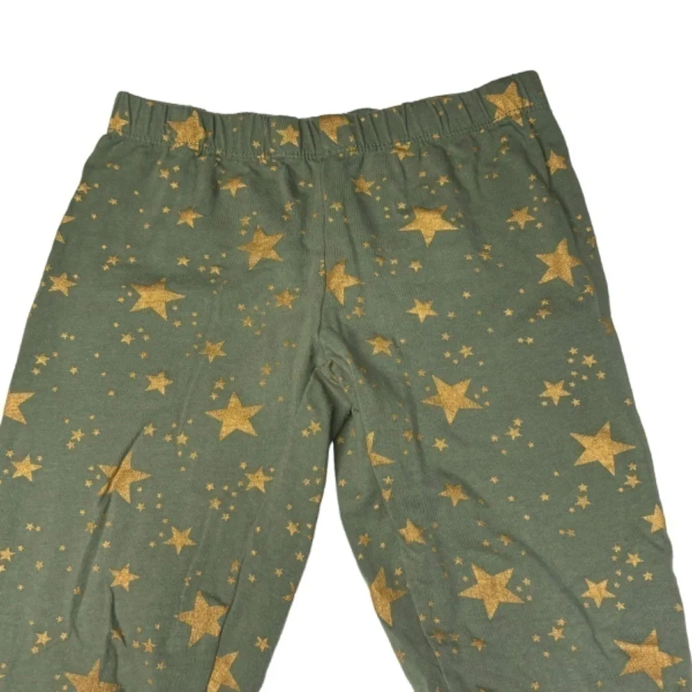 Epic Threads Girls Leggings Size M Moss Green with‎ Gold Star Print Pants